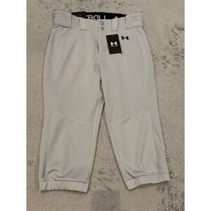 Under Armour Womens Utility Softball Pant Gray Loose Fit Small 1375665-075 NWT